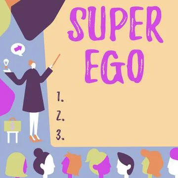 Writing displaying text Super Ego. Business concept The I or self of any person Stock Illustration