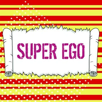 Writing displaying text Super Ego. Business concept The I or self of any person Stock Illustration