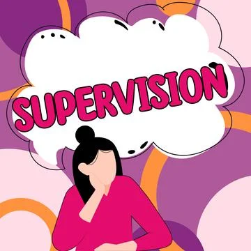 Writing displaying text Supervision. Word Written on monitoring and coordinating 스톡 일러스트