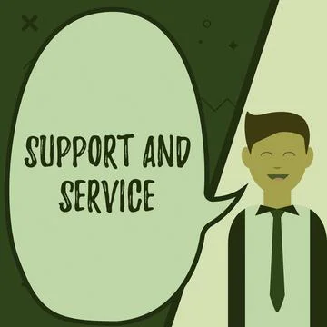 Writing displaying text Support And Service. Business idea Technical Assistance Stock Illustration