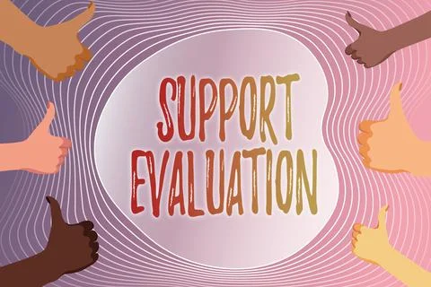 Writing displaying text Support Evaluation. Word Written on Assisting process Illustrazione stock