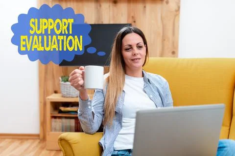 Writing displaying text Support Evaluation. Word Written on Assisting process Stock Photos