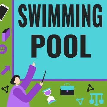 Writing displaying text Swimming Pool. Business concept Structure designed to Stock Illustration