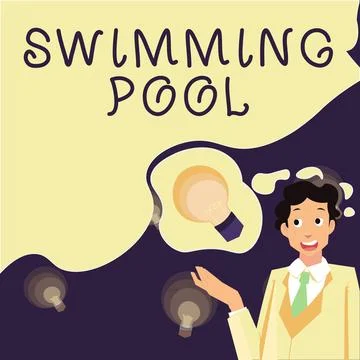 Writing displaying text Swimming Pool. Word for Structure designed to hold water Stock Illustration