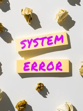 Writing displaying text System Error. Business concept Technological failure 스톡 사진