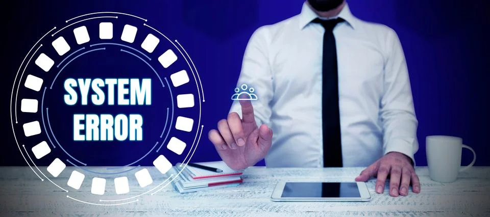 Writing displaying text System Error. Business approach Technological failure Stock Photos