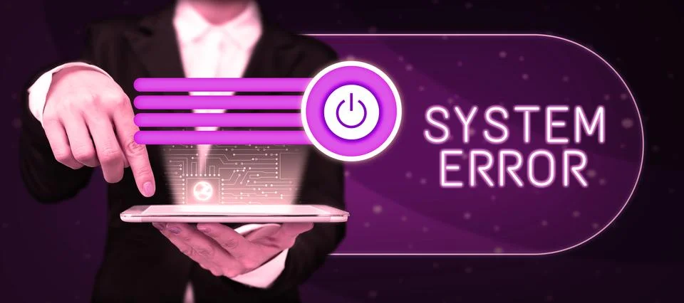 Writing displaying text System Error. Word for Technological failure Software Stock Photos