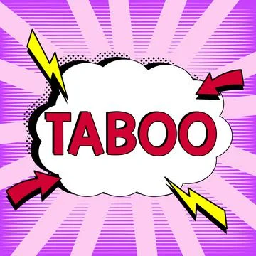 Writing displaying text Taboo. Word Written on a social or religious custom Stock Illustration