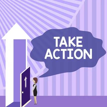 Writing displaying text Take Action. Business concept advices someone to do 库存插图