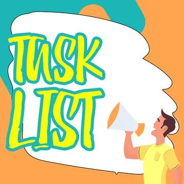 Writing displaying text Task List. Word for Planification reminder group of Stock Illustration