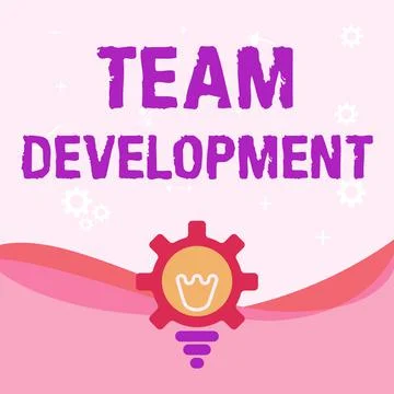 Writing displaying text Team Development. Concept meaning learn why and how Illustrazione stock