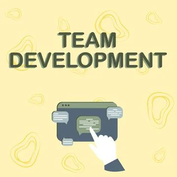 Writing displaying text Team Development. Business approach learn why and how Stockillustratie