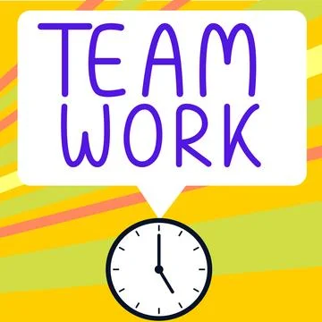 Writing displaying text Team Work. Conceptual photo Combined action of a group Stock Illustration