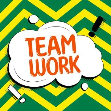 Writing displaying text Team Work. Business idea Combined action of a group Stock Illustration
