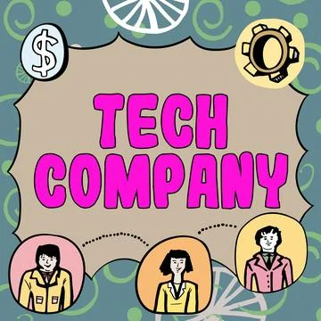 Writing displaying text Tech Company. Word for a company that invents or Stock Illustration
