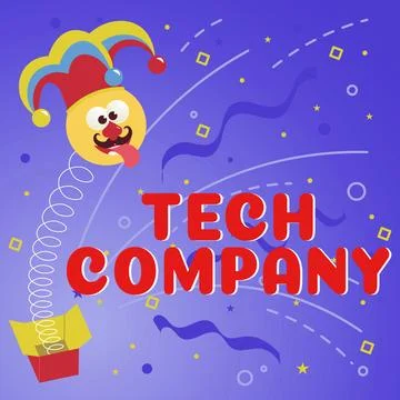 Writing displaying text Tech Company. Word for a company that invents or Stock Illustration