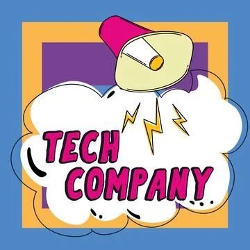 Writing displaying text Tech Company. Business overview a company that invents Stock Illustration