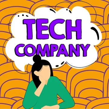 Writing displaying text Tech Company. Word Written on a company that invents or Stock Illustration