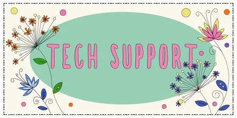 Writing displaying text Tech Support. Business overview Assisting individuals Stock Illustration