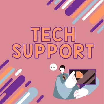 Writing displaying text Tech Support. Business showcase Assisting individuals Stock Illustration