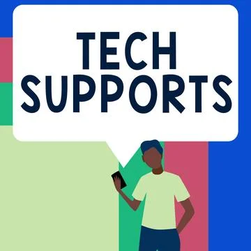 Writing displaying text Tech Supports. Word Written on Help given by technician 스톡 일러스트