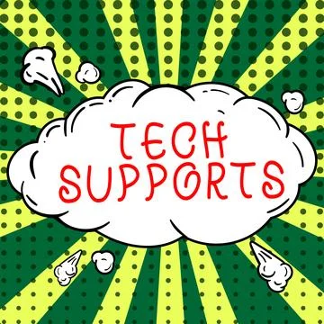 Writing displaying text Tech Supports. Business idea Help given by technician 스톡 일러스트