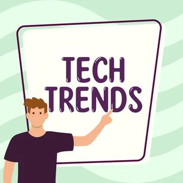 Writing displaying text Tech Trends. Word Written on technology that is recently Ilustração Stock