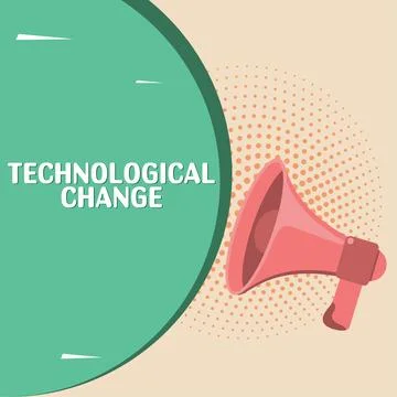 Writing displaying text Technological Change. Business concept increase in the Illustrazione stock