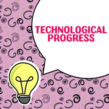 Writing displaying text Technological Progress. Internet Concept overall Process Ilustración de archivo