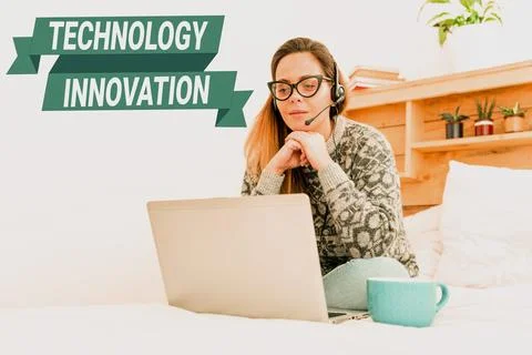 Writing displaying text Technology Innovation. Concept meaning advanced net Stock Photos