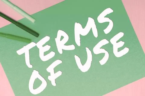 Writing displaying text Terms Of Use. Concept meaning Established conditions for Stock Photos