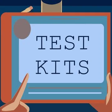 Writing displaying text Test Kits. Word Written on tools used to detect the Ilustração Stock