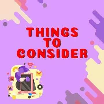 Writing displaying text Things To Consider. Internet Concept list to check or do Stock Illustration