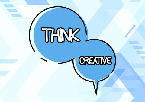 Writing displaying text Think CreativeThe ability to perceive patterns that are Stock Illustration