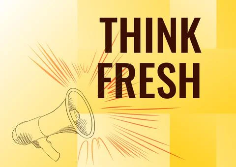 Writing displaying text Think Fresh. Word Written on a new perspective of Stock Illustration