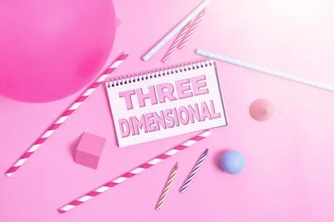 Writing displaying text Three Dimensional. Conceptual photo Things that have 스톡 사진