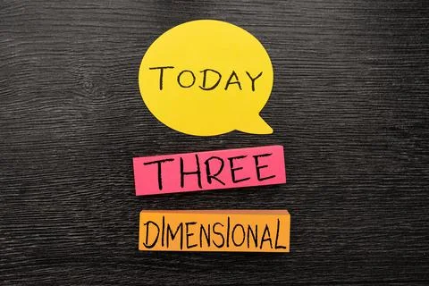 Writing displaying text Three Dimensional. Concept meaning Things that have Stock Photos