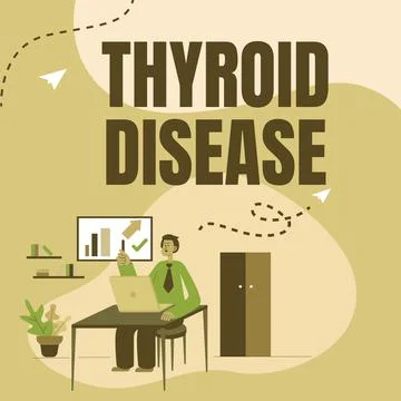 Writing displaying text Thyroid Disease. Concept meaning the thyroid gland fails Stock Illustration