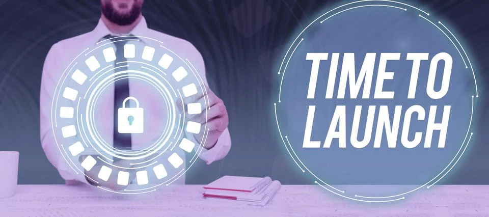 Writing displaying text Time To Launch. Business approach change in the same way Stock Photos
