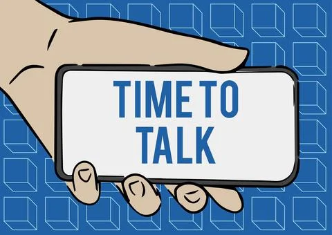 Writing displaying text Time To Talk. Word Written on to discuss with the person Illustration