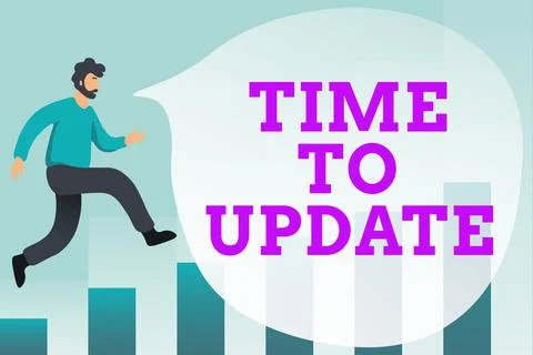 Writing displaying text Time To Update. Word Written on System software update Stock Illustration