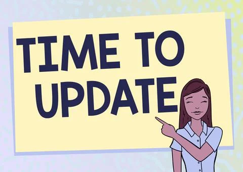 Writing displaying text Time To Update. Word Written on this right moment to Illustrazione stock