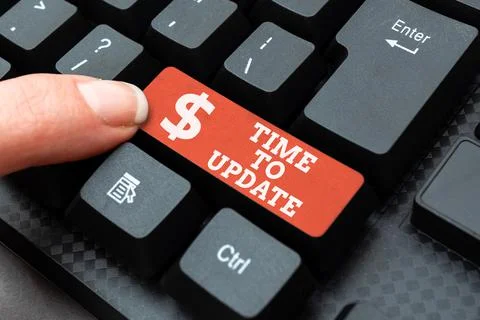 Writing displaying text Time To Update. Internet Concept System software update Foto stock