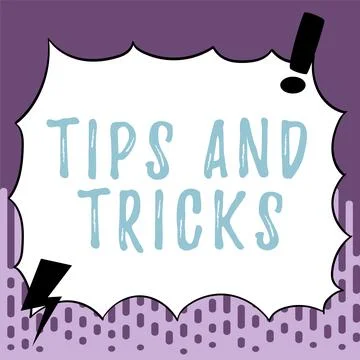 Writing displaying text Tips And Tricks, Business approach helpful advices th Illustrazione stock