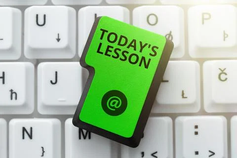 Writing displaying text Today's Lesson. Business idea ask assigned for Stock Photos