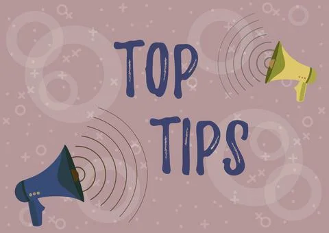 Writing displaying text Top Tips. Business concept small but particularly useful Stock Illustration
