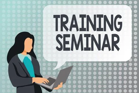 Writing displaying text Training Seminar. Business idea graduate course often Illustrazione stock