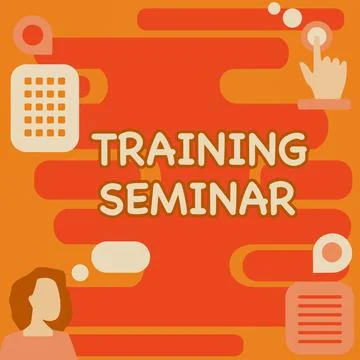 Writing displaying text Training Seminar. Business showcase Academic instruction イラスト素材