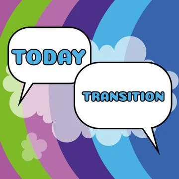 Writing displaying text Transition. Word for a dramatic or sweeping alteration Illustrazione stock