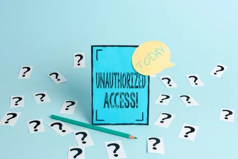 Writing displaying text Unauthorized Access. Business approach use of a computer 스톡 사진